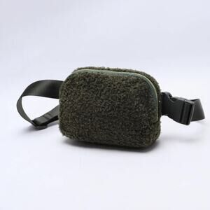 New Everyday Black Fuzzy Sherpa Standard Size Fanny Pack / Waist Pack